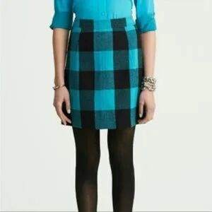Buffalo plaid wool skirt